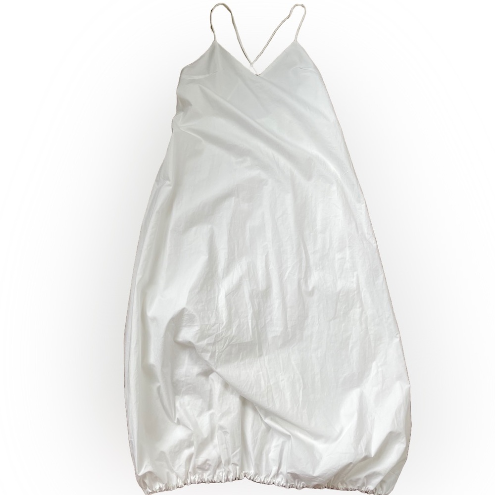 NWT Zara Adjustable Hem Poplin White Dress Sz S